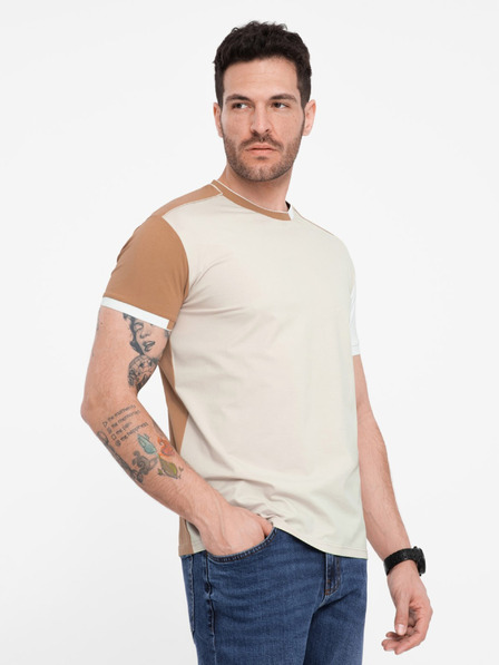 Ombre Clothing Smeđa muška majica kratkih rukava Ombre Clothing