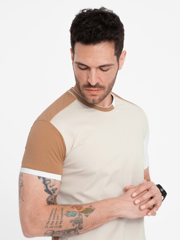 Ombre Clothing Smeđa muška majica kratkih rukava Ombre Clothing