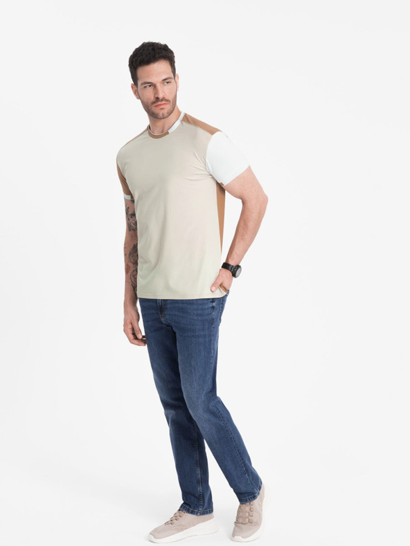 Ombre Clothing Smeđa muška majica kratkih rukava Ombre Clothing