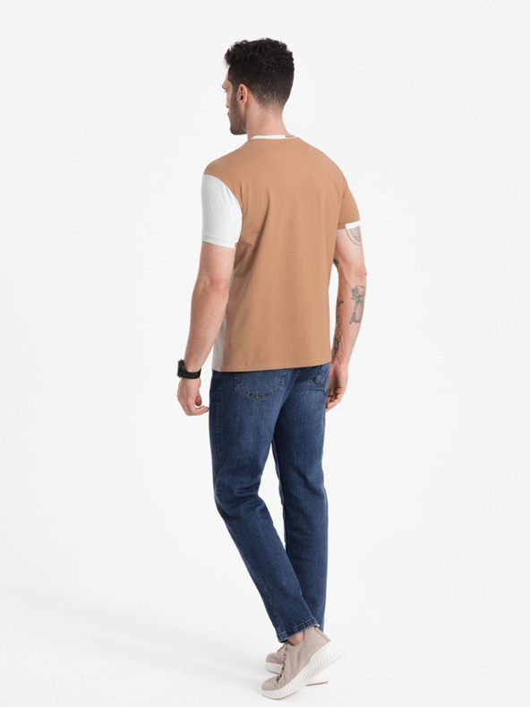 Ombre Clothing Smeđa muška majica kratkih rukava Ombre Clothing