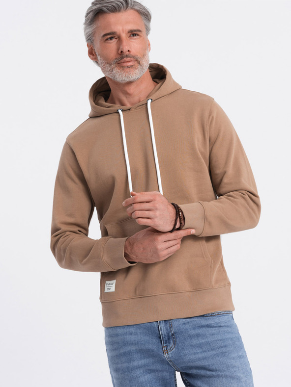 Ombre Clothing Ombre Clothing Muška smeđa klokanska majica s kapuljačom