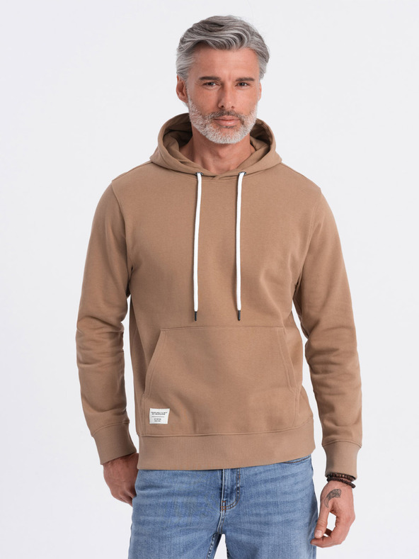 Ombre Clothing Ombre Clothing Muška smeđa klokanska majica s kapuljačom