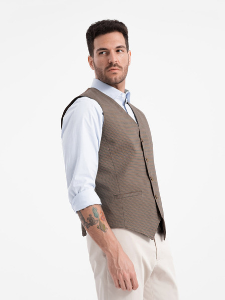 Ombre Clothing Ombre odjeća, muški smeđi žakard prsluk
