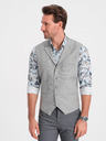 Ombre Clothing Svijetlosivi muški prsluk s kragnom Ombre Clothing