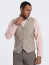 Ombre Clothing Bež muški prsluk s kragnom Ombre Clothing