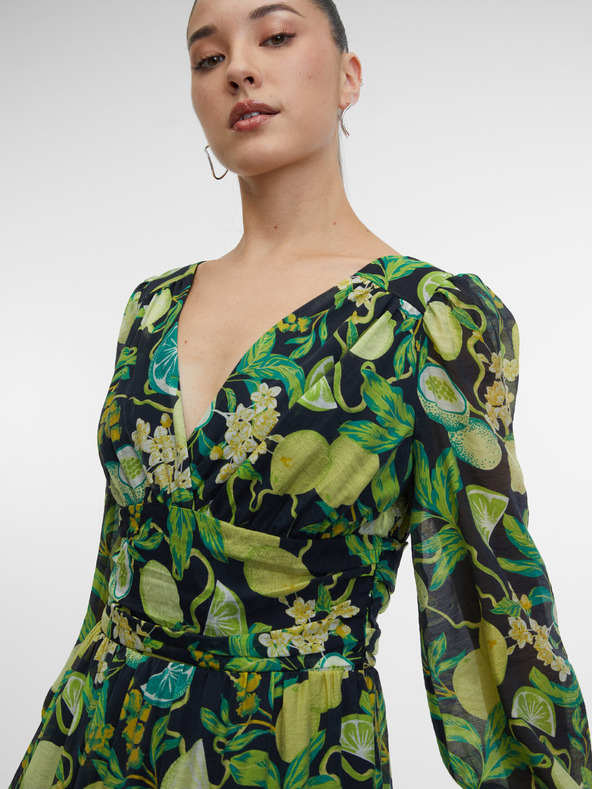 Orsay Crno-žuta ženska maxi haljina s uzorkom ORSAY