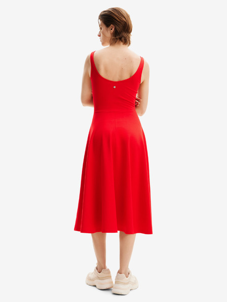 Desigual Crvena ženska midi haljina Desigual Haria