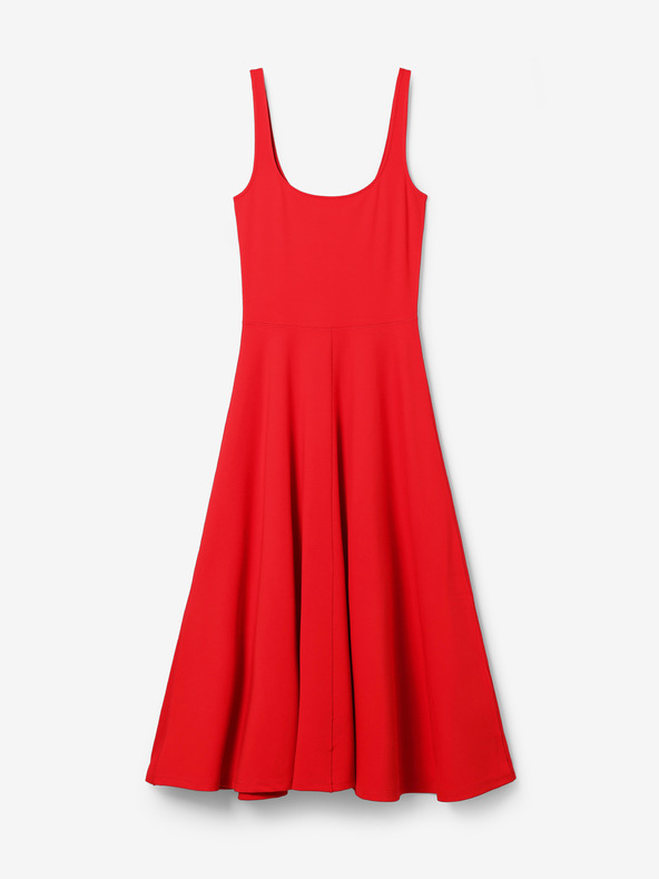 Desigual Crvena ženska midi haljina Desigual Haria