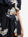 Desigual Crna ženska cvjetna midi haljina Desigual Georgeo