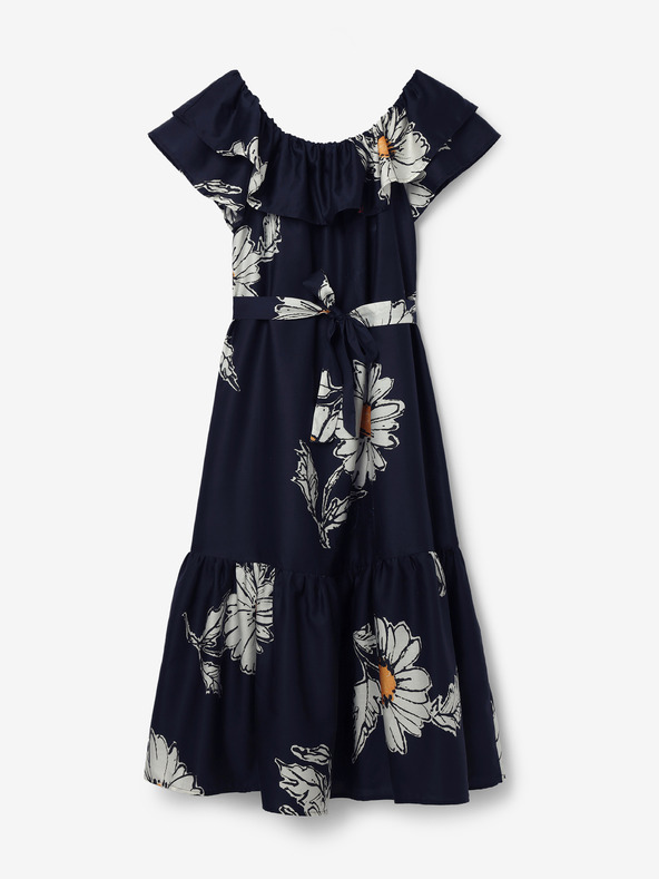 Desigual Crna ženska cvjetna midi haljina Desigual Georgeo