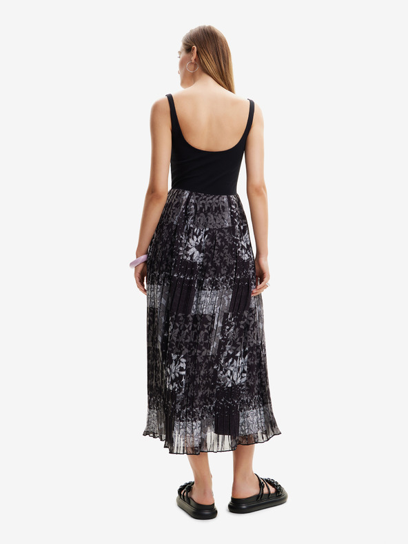 Desigual Desigual Cassidi crna ženska maxi haljina s uzorkom