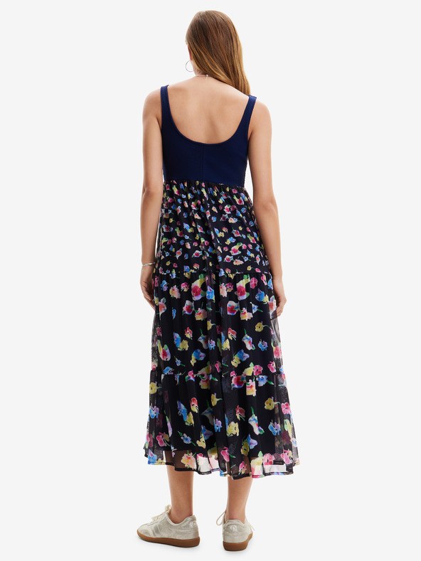 Desigual Desigual Vancouver tamnoplava ženska cvjetna maxi haljina