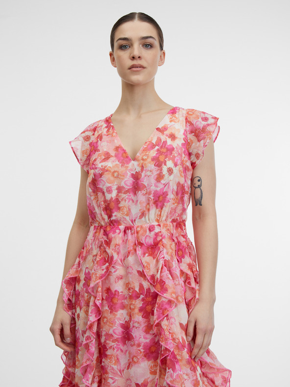 Orsay Ružičasta ženska cvjetna maxi haljina ORSAY