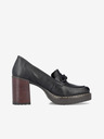 Rieker Rieker crne ženske kožne mokasine na petu