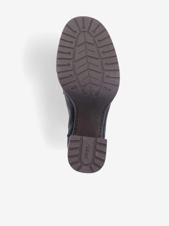 Rieker Rieker crne ženske kožne mokasine na petu