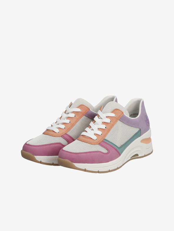 Rieker Rieker krem-ružičaste ženske tenisice na wedge