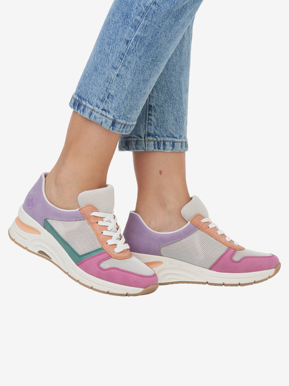 Rieker Rieker krem-ružičaste ženske tenisice na wedge