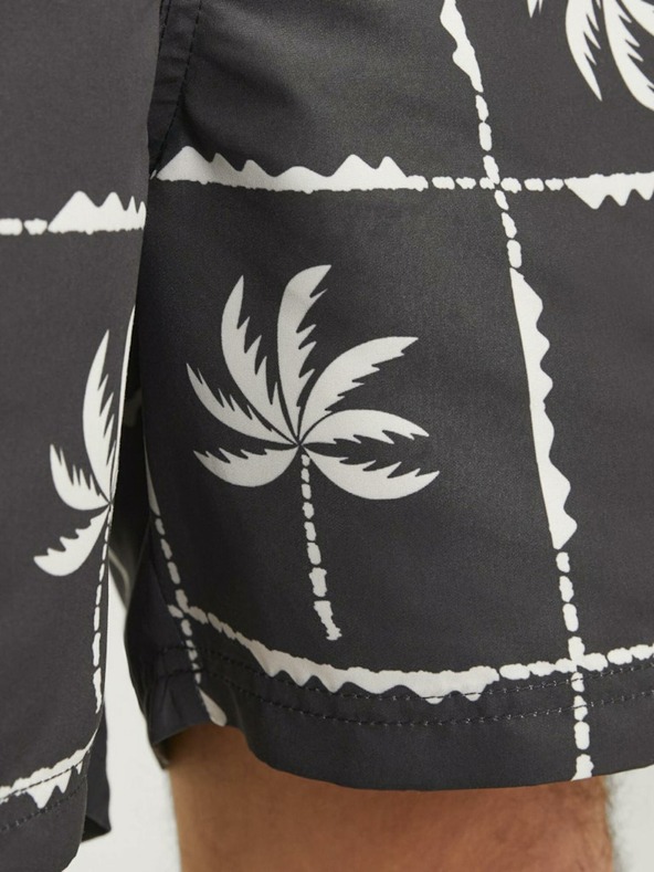 Jack & Jones Crni muški kupaći kostim Jack & Jones Fiji s uzorkom