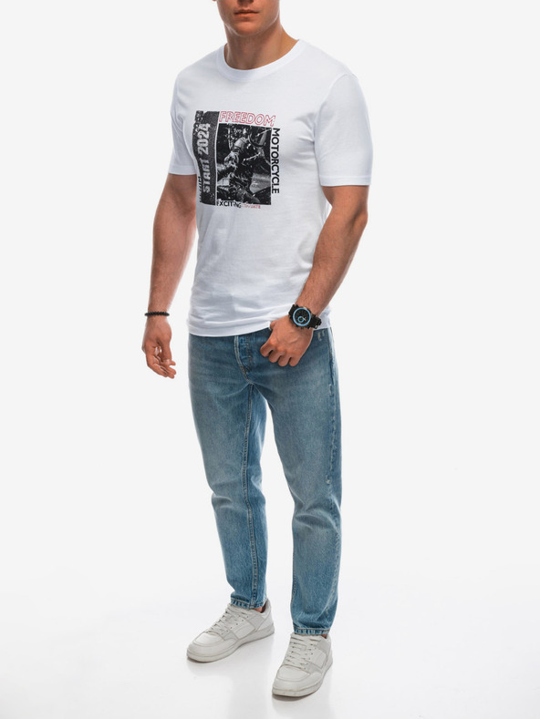 Edoti Muška majica s printom - bijela EDOTI