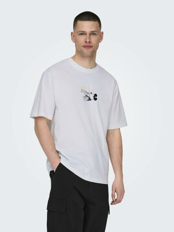 ONLY & SONS Bijela muška majica ONLY & SONS Disney