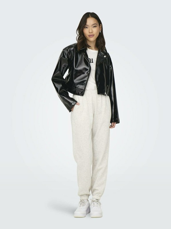 ONLY Crna ženska kožna jakna ONLY Simone