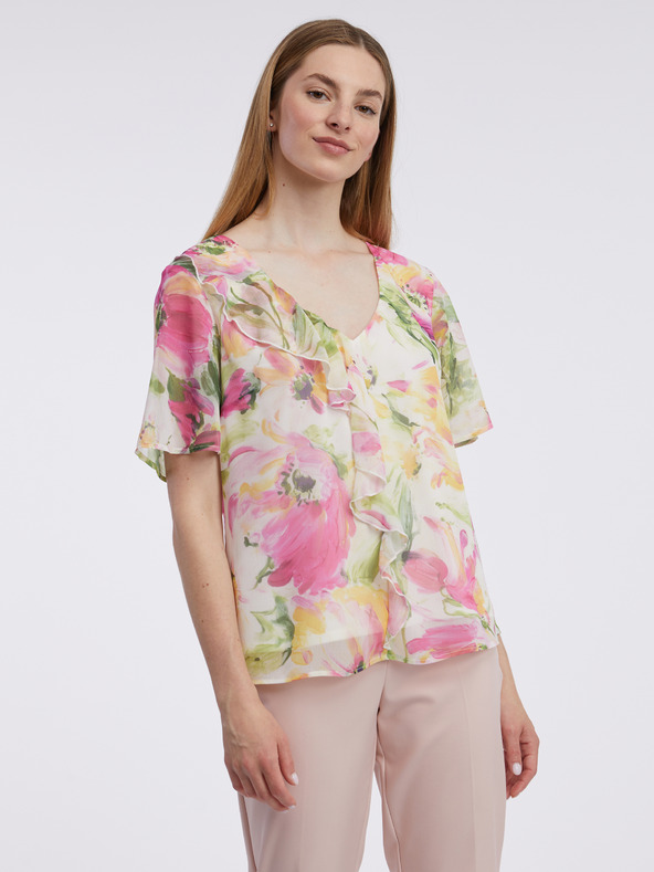 Orsay Ružičasto bijela ženska cvjetna bluza ORSAY