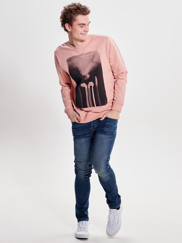 ONLY & SONS Plave slim traperice s ušivenim efektom ONLY & SONS Loom