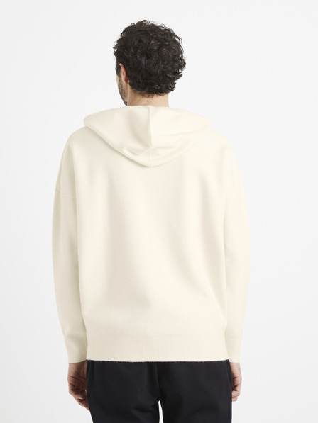 Celio Krem muška base Celio majica s kapuljačom