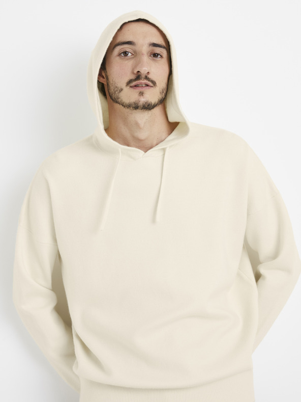 Celio Krem muška base Celio majica s kapuljačom