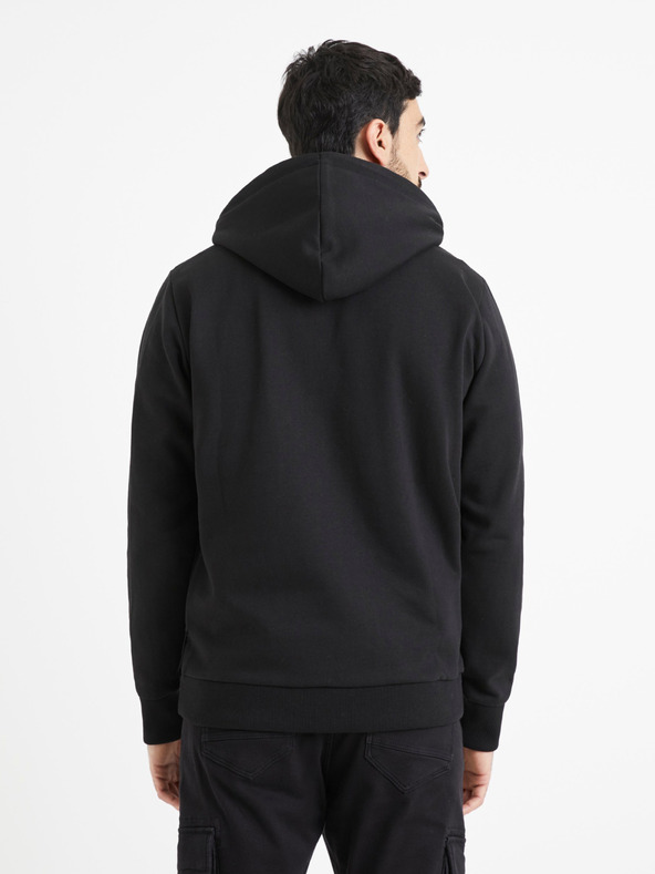 Celio Crna muška majica s kapuljačom Celio Vetype