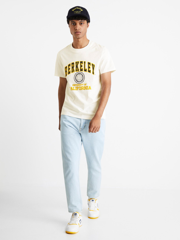 Celio Žuto-bijela muška majica sveučilišta Celio Berkeley