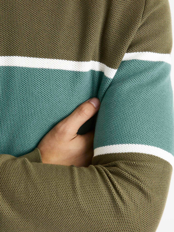 Celio Kaki muški pulover s Celio prugom