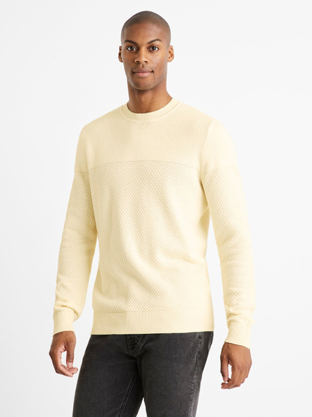 Celio Celio Cebbublo krem ​​pulover za muškarce