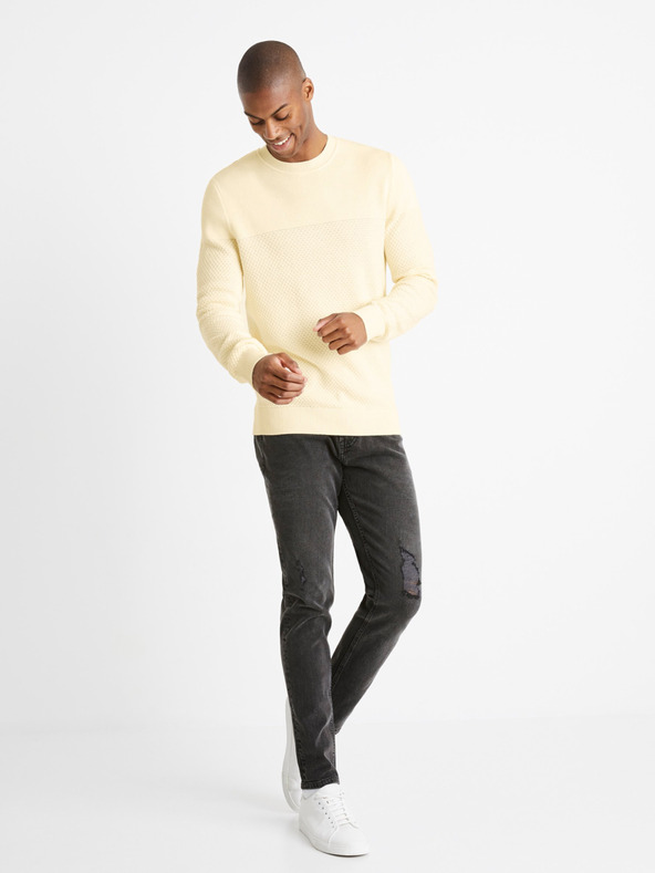 Celio Celio Cebbublo krem ​​pulover za muškarce