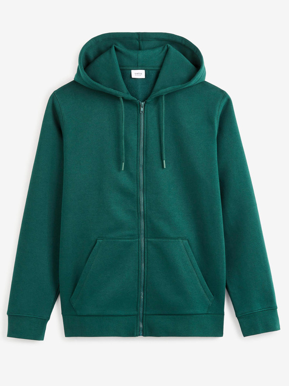 Celio Tamnozelena muška majica s patentnim zatvaračem Celio Vethree