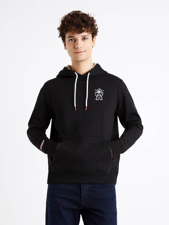 Celio Crna muška majica s printom Celio Monopoly
