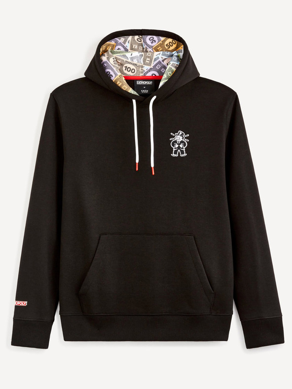 Celio Crna muška majica s printom Celio Monopoly
