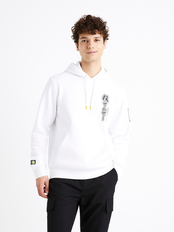 Celio Muška bijela majica s kapuljačom Celio Assassination Classroom