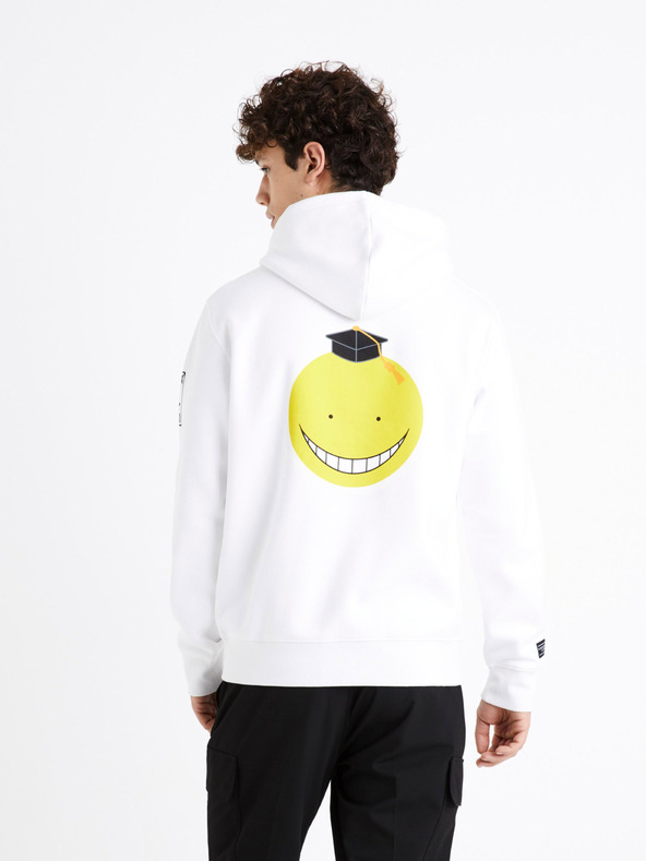 Celio Muška bijela majica s kapuljačom Celio Assassination Classroom