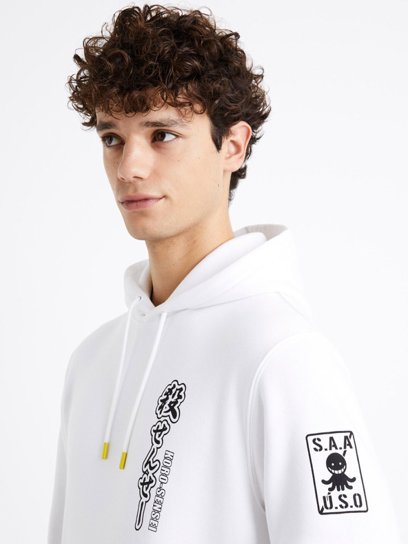 Celio Muška bijela majica s kapuljačom Celio Assassination Classroom