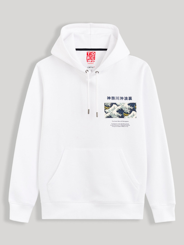 Celio Bijela majica s kapuljačom Celio Hokusai