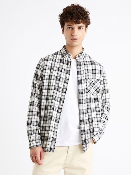 Celio Celio Canewto crna karirana flanelska košulja