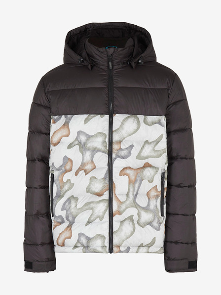 O'Neill Bijelo-crna muška zimska jakna s uzorkom O'Neill O'RIGINALS PUFFER JACKET