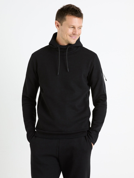 Celio Crna muška majica s kapuljačom Celio Feyokehood