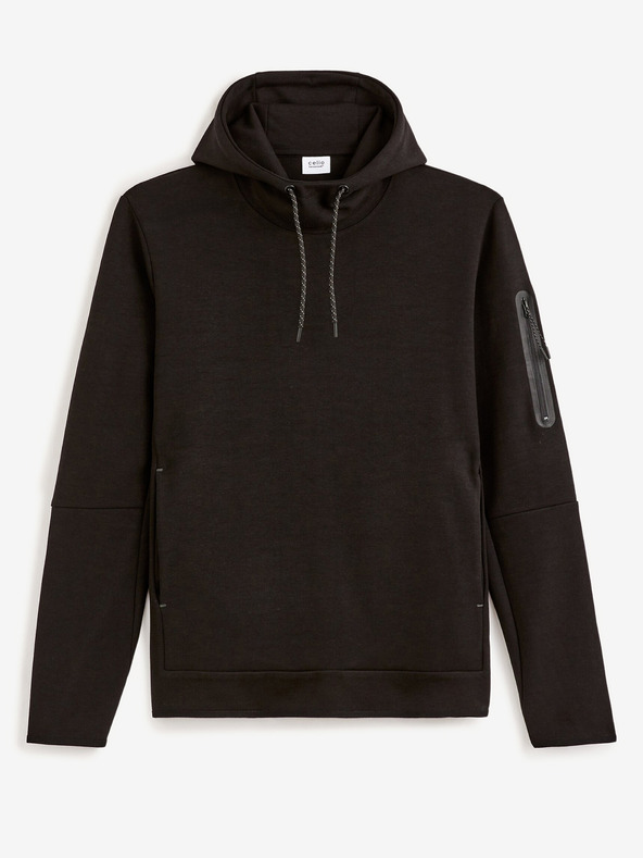 Celio Crna muška majica s kapuljačom Celio Feyokehood
