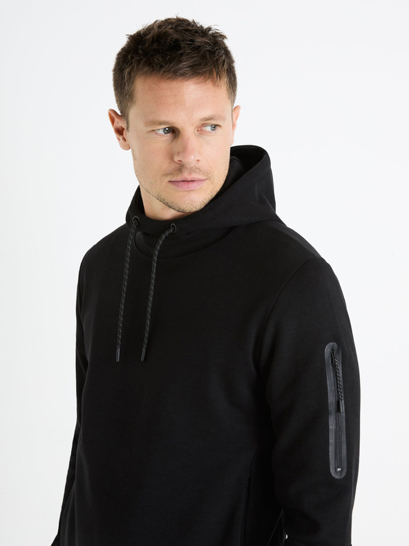 Celio Crna muška majica s kapuljačom Celio Feyokehood