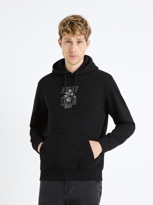 Celio Crna muška majica s kapuljačom Celio Fejabowl