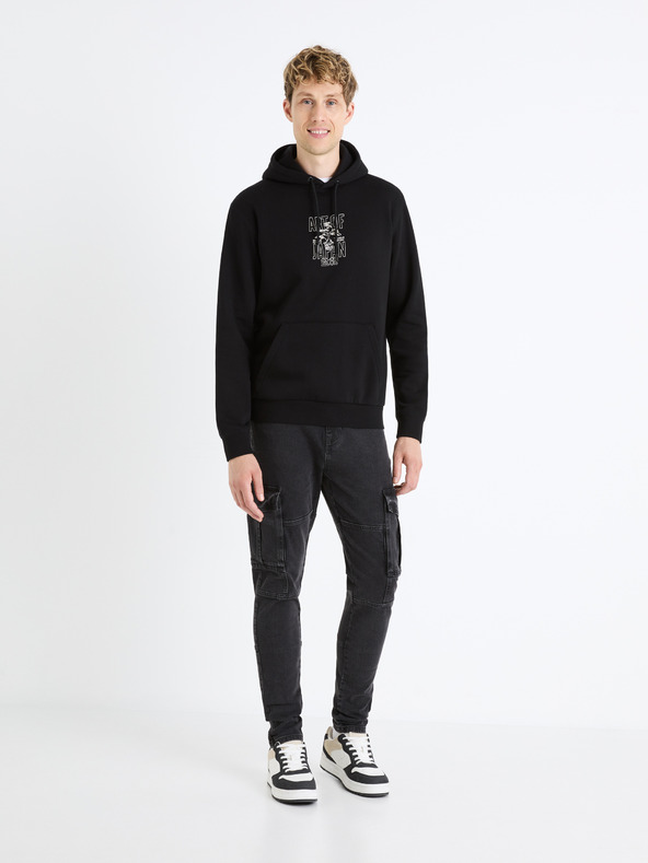 Celio Crna muška majica s kapuljačom Celio Fejabowl