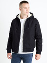 Celio Tamnoplava muška jakna s umjetnim krznom Celio Fuhoodie