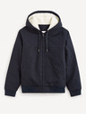Celio Tamnoplava muška jakna s umjetnim krznom Celio Fuhoodie